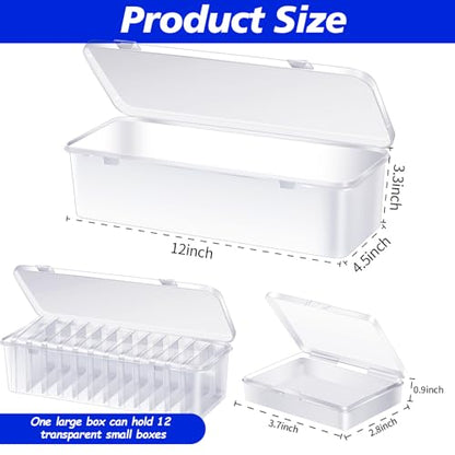 24 Pcs Playing Card Box, Clear Trading Card Storage Organizer 3.86 x 2.91 x 0.94 Inch Plastic Card Deck Case Snap Closed Holder Storage Organizer for Gaming Cards, Business Card Storage (24)