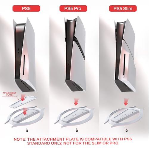 playvital Vertical Stand for ps5/Slim/Pro/Standard Console Disc & Digital, Space-Saving Holder Base Accessories for ps5/Pro/Slim with Anti-Slip Pads, Enhanced Stability - White - color: White