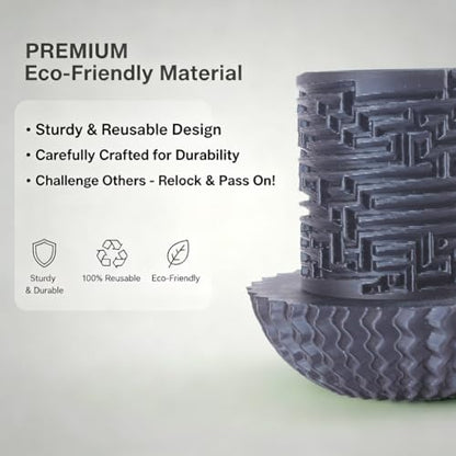 Maze Puzzle Box for Cash Gift, Money Holder Gift Box | Maze puzzle, hidden cash compartment, money gift, birthday anniversary, brain teaser, surprise holder gift for teens & adults - color: Black