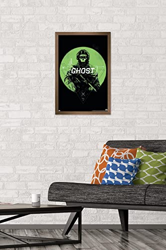 Trends International Call of Duty: Modern Warfare 2 - Ghost Emblem Wall Poster, 14.725" x 22.375", Bronze Framed Version - color: Bronze Framed Version, size: 22.4"L x 14.7"W