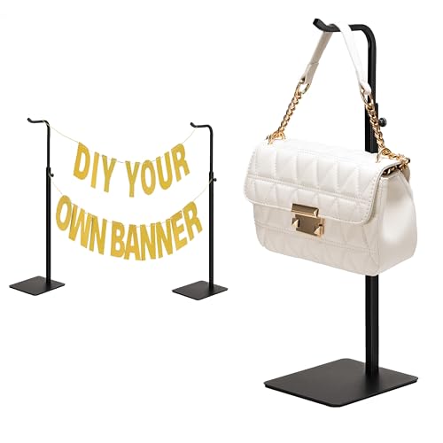 pickpiff Adjustable Purse Display Stands - Black Tabletop Display Holder for Handbags, Wreaths and Banners, for Home Closets, Retail Displays and Vendor Booths (3-Pack) - color: Black, size: 3 Pack