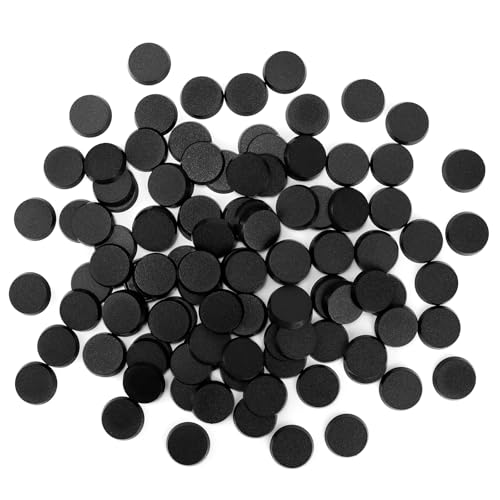 100PCS 28.5mm/1.12inch Textured Plastic Black Round Miniature Bases, Model Base for Gaming Miniatures or Wargames Table Top Games - color: 28.5mm-100pcs-black
