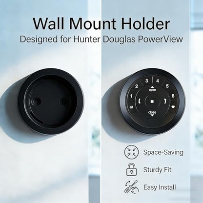 Wall Mount Holder for Hunter Douglas PowerView Remote Control Gen 2 & Gen 3– Surface Mount Bracket Station Only (Black)