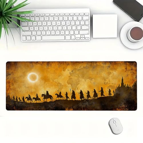 World Map Desk Mat Gaming Desk Pad Large Mouse Keyboard Pad Medieval Wizard Ancient Castle Desktop Mats Computer Keyboard Pad Mouse Mat Laptop Mat Office Home Decor 31.5" x 11.8" - color: World Map, size: 31.5L x 11.8W inches