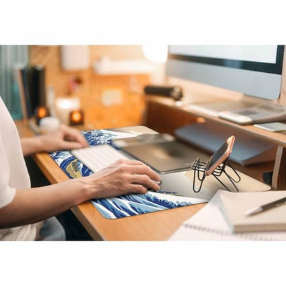 Hokusai's Great Wave Large Gaming Mouse Pad Japanese Woodblock Mount Fuji and Wave Art Long Mousepad Keyboard Mat for Desk,Office,Home 35.4"X15.7" - color: Hokusai's Great Wave