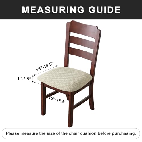 Genina Waterproof Seat Covers for Dining Room Chairs seat Covers Kitchen Chair Covers slipcovers (Beige, 4 Pcs) - color: Waterproof-beige, size: 4 PCS