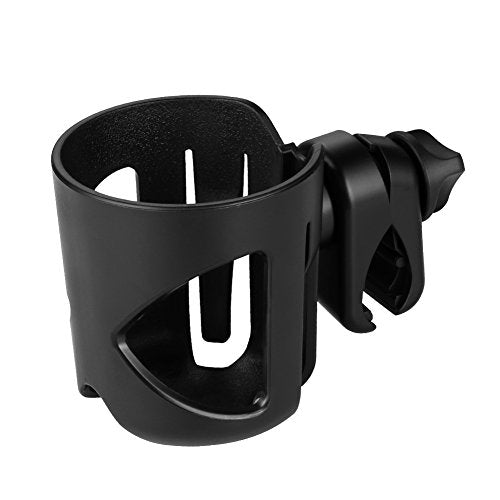 Accmor Stroller Cup Holder, Universal Cup Holder for Walker Wheelchair Bike, 360° Rotatable Stroller Cup Holder Attachment Accessories for Walker, Wheelchair, Scooter - color: Black