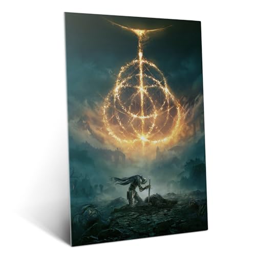 Displate Metal Poster ELDEN RING Wall Art L | Wall-safe magnetic mounting, no drilling or tools. Easy to mount, artwork, wall decor home living room, bedrooms, offices. - size: 26.6"L x 18.9"W