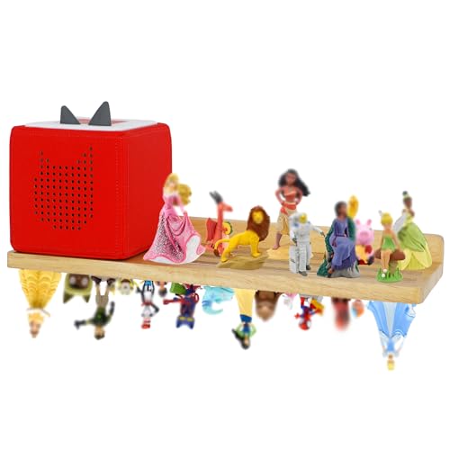 PHOENANCEE for Tonies Shelf Magnetic,for Tonie Figures Wall Shelves,for Toniebox Shelf Audio Toy Figurine Holder Organizer (Storage 36 Character),Compatible Charging Station for Kid's Room,Oak,1 Tier - color: Natural Wood, size: 1-Tier