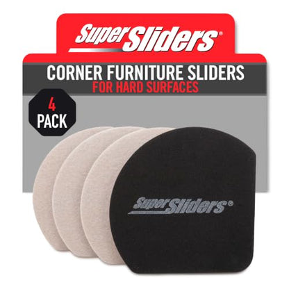 Super Sliders 5" Slide & Hide Reusable Furniture Sliders for Hard Surfaces, Anti-Slip Protective Furniture Moving Pads for Beds, Sofas, Dressers, Set of 4, Beige - size: 5 Inch, style: For Hardwood