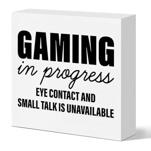 Game Room Decor, Gaming Signs Desk Decor for Boys Bedroom Game Room Decoration and Accessories, Gaming Gifts for Boys Teens, Gammer Gifts, 5 x 5 Inch - color: Gaming