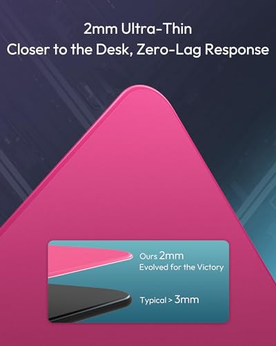 Tempered Glass Gaming Mouse Pad, Micro-Etched Ultra-Smooth Surface, Hard Mouse Pad for Fast Glide, Precision Tracking, Speed & Control, Non-Slip Base, 16.1" x 12.2" - color: Rose