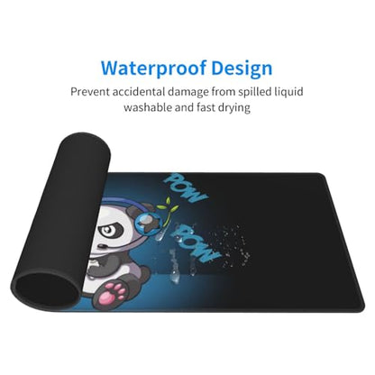 Cute Cartoon Panda Mouse Pad Large Gaming Mousepad Non-Slip Rubber Base Keyboard Mouse Mat for Laptop Keyboard Desktop 31.5 x 11.8 inch - color: Cute Cartoon Panda