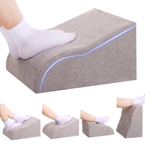 Foot Rest for Under Desk at Work, Ergonomic Under Desk Footrest with Washable Cover for Office, Home & Gaming Leg Elevation Pillow Light Gray - color: J-light Gray