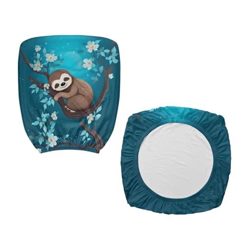 Cute Sloth Office Chair Covers Stretchable Computer Desk Chair Seat Cover Removable Chair Slipcover Protector for Rotating Swivel Chair Wheelchairs Gaming Chairs Padded Covers Flower - color: Cute Sloth