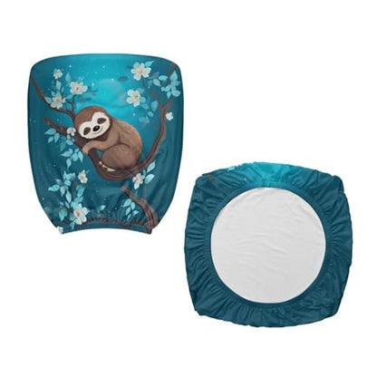 Cute Sloth Office Chair Covers Stretchable Computer Desk Chair Seat Cover Removable Chair Slipcover Protector for Rotating Swivel Chair Wheelchairs Gaming Chairs Padded Covers Flower - color: Cute Sloth