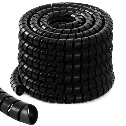 1 Pcs Spiral Wrap Cable Protector, Safe 3/4" Od x 20' Pre Cut Lengths Hydraulic Hose Protector Wrap to Avoid Wear and Extend Life for Hydraulic Pneumatic Hoses(Black) - color: Black, size: 3/4" Od X 20'