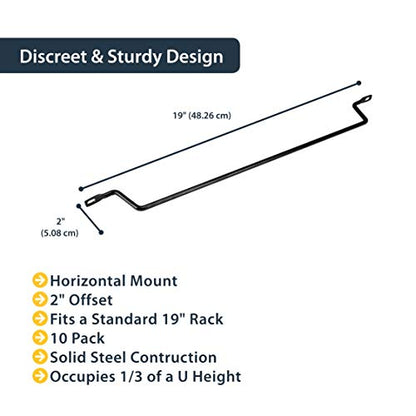 StarTech 10-Pack Lacing Bar with 2in Offset for 19in Rack (CMLB102) - style: 2in offset