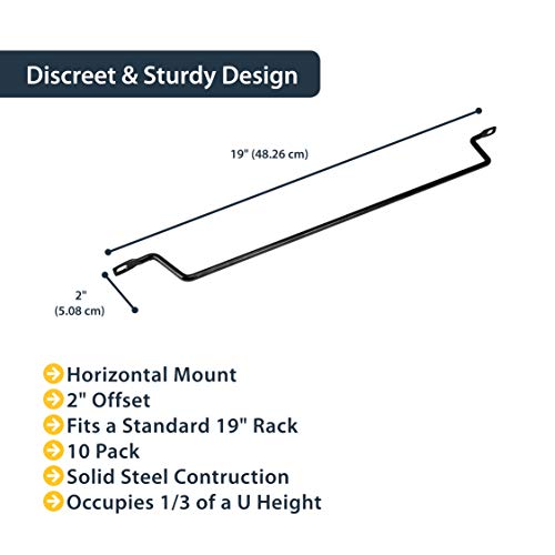 StarTech 10-Pack Lacing Bar with 2in Offset for 19in Rack (CMLB102) - style: 2in offset