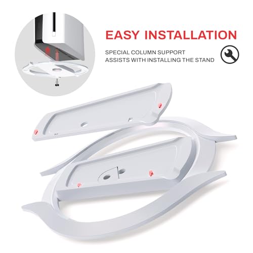playvital Vertical Stand for ps5/Slim/Pro/Standard Console Disc & Digital, Space-Saving Holder Base Accessories for ps5/Pro/Slim with Anti-Slip Pads, Enhanced Stability - White - color: White