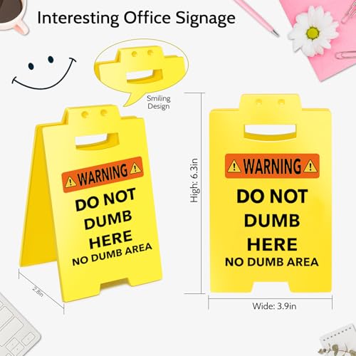 Smilelife Funny Office Cubicle Decor No Dumb Area Desk Sign Team Office Gag Gifts for Coworker Teammate Employee Boss Manager - color: No Dumb Area