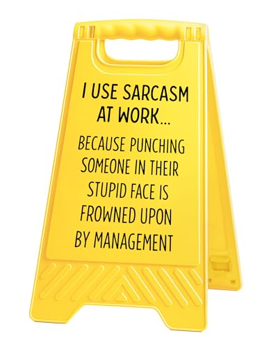 Funny Office Desk Decor, Use Sarcasm Work Punching Mini Desk Sign | Use Sarcasm Work Punching Sign, Coworker Desk Sign, Work Humor Decor, Mini Desk Sign - style: Use Sarcasm At Work
