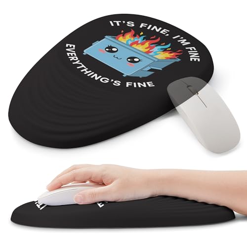 Dumpster on Fire Ergonomic Mouse Pad - Memory Foam Wrist Rest for Carpal Tunnel & Pain Relief, Non-Slip Base for Office & Gaming (12x8 Inch) - color: 22 Dumpster on Fire