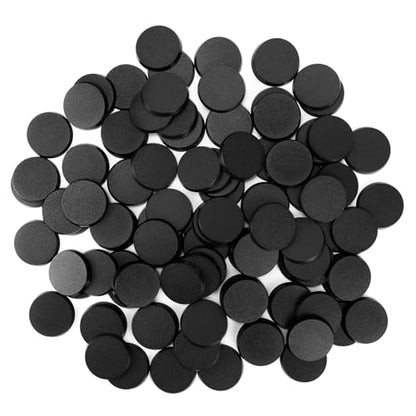 100PCS 40mm/1.57inch Textured Plastic Black Round Miniature Bases, Model Base for Gaming Miniatures or Wargames Table Top Games - color: 40mm-100pcs-black