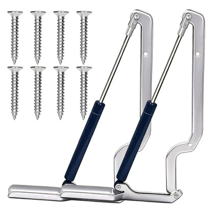 2 Sets Deck Box Hydraulic Hinge Compatible with Keter Deck Box | Fits Most Deck Box Models, Deck Box Hinge Replacement Parts, For Outdoor Storage Box Lid Repair, Include 8 Screws