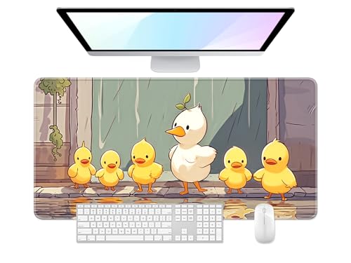 Desk Pad, 32" x 16" XXXL Extended Large Gaming Mouse Pad, Desktop Decor Desk Mat, Men Women Office Supplies and Accessories, Cute Anime Mouse Mat for Laptop & Keyboard, Cute Duck - color: Anime Cute Duck