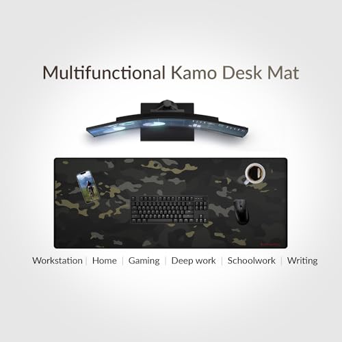 Das Keyboard Large Gaming Mouse Pad Desk Mat with Stitched Edge - Non Slip Base - Waterproof - Premium Cloth Mousepad for Home Work Gaming - Urban Commando Camo - color: Urban Commando Camo