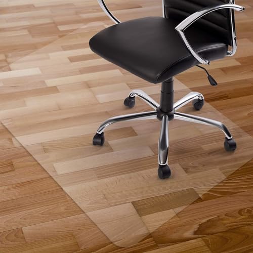 Kuyal Clear Chair Mat, Hard Floor Use, 48" x 32" Transparent Office Home Floor Protector mat Chairmats (48" x 32" Rectangle) - size: 48" x 32" Rectangle