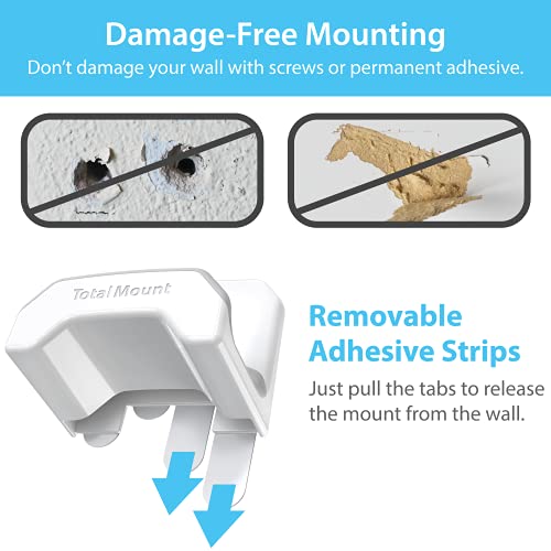TotalMount Gaming Headset Hanger – Includes Removable Adhesive Strips for Easy, Damage-Free Wall, Desk, or PC Mounting (White Headphone Hook with Premium Silicone Cradle – One Pack) - style: Premium White