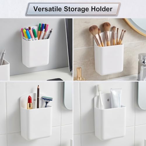 2 PCS Remote Control Holder Wall Mount, TV Remote Control Holder, Self Adhesive Pen Holder Organizers and Accessories for Home Office School (4, White-4Pcs) - color: Set of 4-White