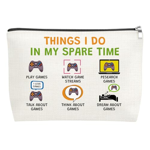 Mxrymvu Gaming Gifts for Women Makeup Bag Gamer Gifts for Game Lover Video Game Gift for Sister Friends Niece Gaming Lovers Cosmetic Bag for Birthday Graduation Christmas Zipper Travel Toiletry Pouch