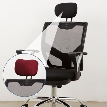 uxcell Office Chair Pillow Cover, Office Chair Headrest Attachment Mesh Removable Headrest Protector for Home Desk Computer Chairs, Red - color: Red