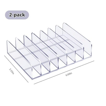 2 Pcs Acrylic Clipboard Holder 7 Slots Clipboard Organizer Display Stand Storage Rack Document Typing Paper Stand Menu Display Receipt Holder for Classroom Office School Teacher No Assembly Required