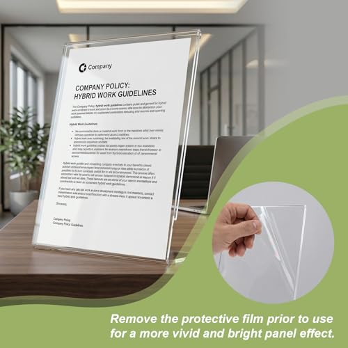 6 Pack Acrylic Sign Stand Holders, 8.5 x 11 Clear Plastic L Shape Table Paper Display Stand, Suit for Displaying Posters, Picture, Flyers, Menu - style: 6 pack