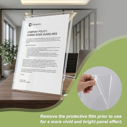 6 Pack Acrylic Sign Stand Holders, 8.5 x 11 Clear Plastic L Shape Table Paper Display Stand, Suit for Displaying Posters, Picture, Flyers, Menu - style: 6 pack