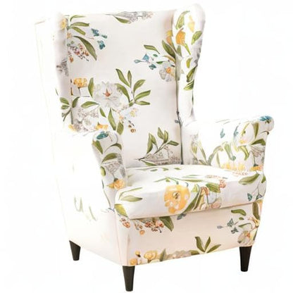 KRFOONN Wingback Chair Covers Slipcovers 2 Piece Stretch Wing Chair Covers Spandex Slipcovers Wingback Sofa Covers Armchair Covers Non-Slip Furniture Protector for Living Room Wingback Chairs, A14 - color: A14