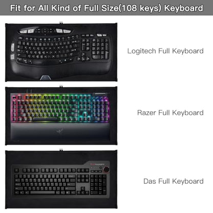 Keyboard Bag Case Sleeve Pouch for Universal Keyboard, Logitech/Razer/Das/Havit/Apple Magic Keyboard Protector, Wireless/Wire Computer/Gaming PC Keyboard Dust Cover-Black - color: Black - 20.87 x 11 Inch