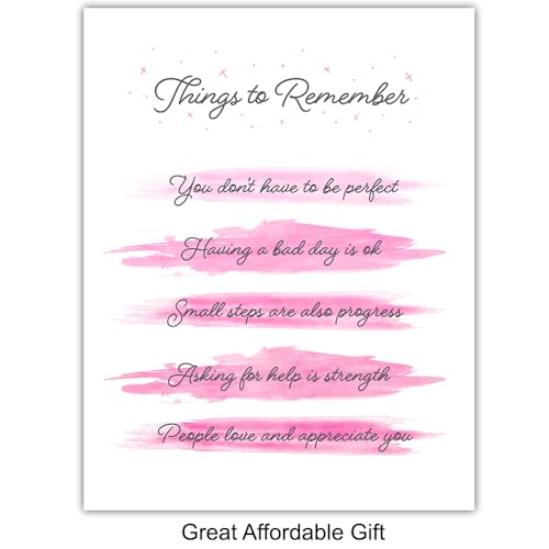 YELLOWBIRD ART & DESIGN Inspirational Quotes Wall Decor - Pink Motivational poster Set - Positive Affirmations Wall Art - Encouraging Gift for Women Girls - I Am - Inspiring Wall Art - UNFRAMED 8x10