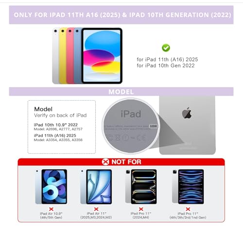RAYMCRAFT for iPad 11th(A16, 2025)/10th Generation Case with Keyboard, Magic Keyboard 2022, Springy Backlit Keys, Stain-Resistant Surface, Multi-Touch Trackpad,Purple - color: Purple