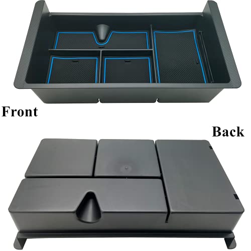 Center Console Tray Organizer Compatible with 2014-2018 GMC Sierra Accessories, (2015-2020) Yukon/Chevy Tahoe Silverado Suburban, Armrest Storage Box Replaces 22817343 (Blue) - color: Blue