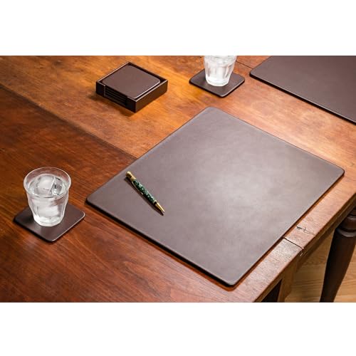 Dacasso Leatherette Conference Pads - color: Chocolate Brown, size: 17" x 14"