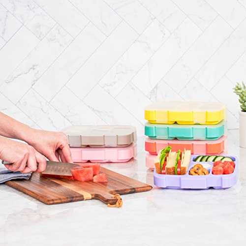 Bentgo® Kids Tray with Transparent Cover - Reusable, BPA-Free, 5-Compartment Meal Prep Container with Built-In Portion Control for Healthy, At-Home Meals & On-the-Go Lunches (Coral) - color: Coral