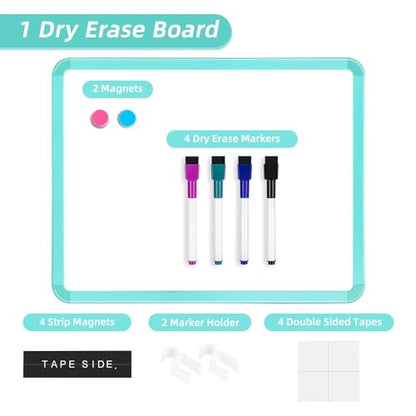 VUSIGN Small White Board Dry Erase, 14'' x 11'' Magnetic Dry Erase Board, Mini Whiteboard with Markers for Students, Fridge, Wall, Locker, Green - color: H-green 1 Pack
