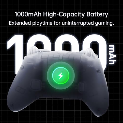 Machenike G3V2 Bluetooth Controller for Pc/Switch/Ios/Android, Hall Effect Joysticks, RGB Lighting Gaming Controller,2 Programmable Buttons,1000mah Battery With Charging Station, Black - color: Black
