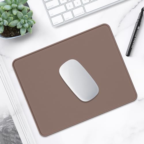 Hsurbtra Mouse Pad, Premium-Textured Square Mousepad 10.2 x 8.3 Inch, Stitched Edge Anti-Slip Waterproof Rubber Pretty Cute Computer Mat for Office Gaming Laptop Women Kids Dark Brown - color: Dark Brown, size: Square Mousepad (10.2" x 8.3")