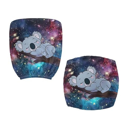 Galaxy Koala Computer Chair Cover Stretchable Office Chair Covers 2 Piece Universal Fit Most Wheelchairs,Computer Chairs,Gaming Chairs Cute Washable Slipcovers Protector Starry Night - color: Galaxy Koala